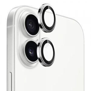 Folie de protectie Camera Spate Blueo Sapphire Crystal pentru Apple iPhone 17, Sticla Securizata, Argintie