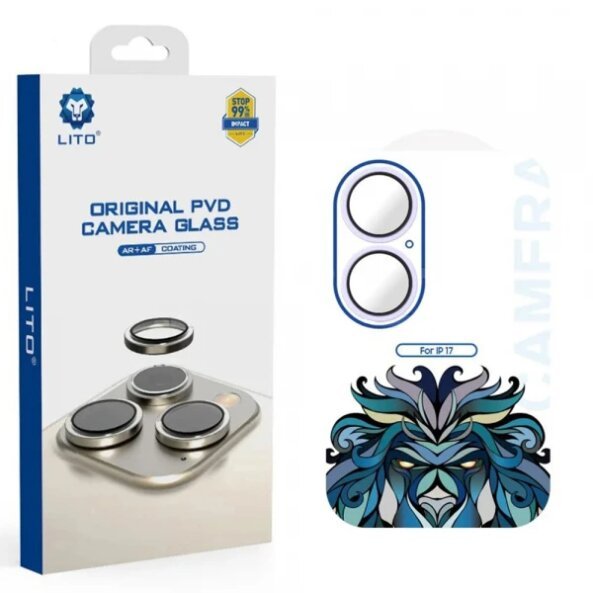 Folie de protectie Camera Spate Lito Titanium AR pentru Apple iPhone 17, Sticla Securizata, Mov