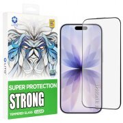 Folie de protectie Ecran Lito D+ Max Strong pentru Apple iPhone 17 / 16 Pro, Sticla Securizata, Full Glue, Neagra