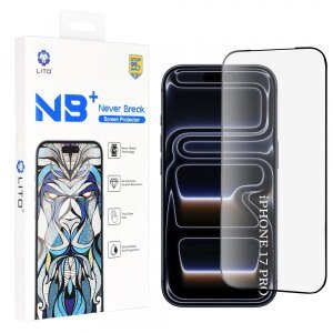 Folie de protectie Ecran Lito NB pentru Apple iPhone 17 Pro, Sticla Securizata, Full Glue, Neagra