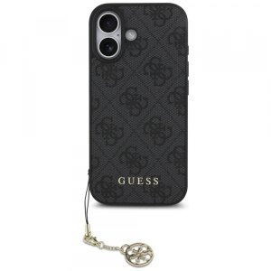 Husa MagSafe pentru Apple iPhone 17, Guess, 4G Charm Cradle, Neagra
