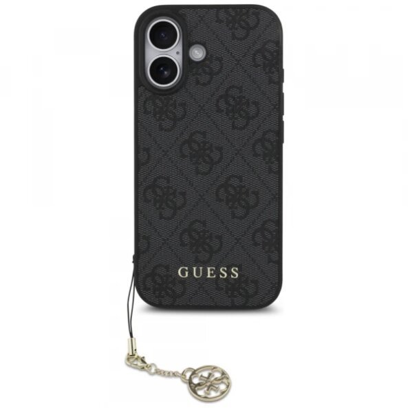 Husa MagSafe pentru Apple iPhone 17, Guess, 4G Charm Cradle, Neagra