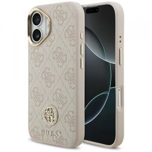 Husa MagSafe pentru Apple iPhone 17, Guess, 4G Strass Logo, Roz