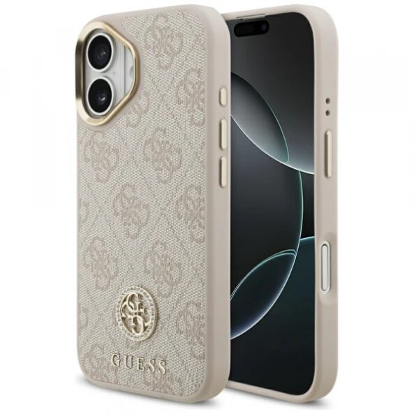 Husa MagSafe pentru Apple iPhone 17, Guess, 4G Strass Logo, Roz