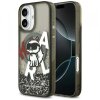 Husa MagSafe pentru Apple iPhone 17, Karl Lagerfeld, Liquid Glitter Logo Choupette, Neagra