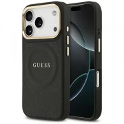 Husa MagSafe pentru Apple iPhone 17 Pro, Guess, Peony Hot Stamp, Neagra