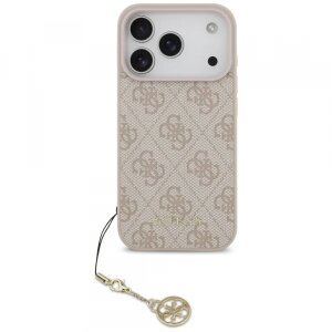 Husa MagSafe pentru Apple iPhone 17 Pro Max, Guess, 4G Charm Cradle, Roz