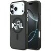 Husa MagSafe pentru Apple iPhone 17 Pro Max, Karl Lagerfeld, IML Sketch Logo Glitter Karl &amp; Choupette , Neagra