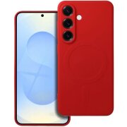 Husa MagSafe pentru Samsung Galaxy S25 FE, OEM, Silicone, Rosie 