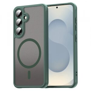 Husa MagSafe pentru Samsung Galaxy S25 FE, Techsuit, HaloFrost II, Verde