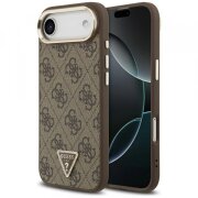 Husa pentru Apple iPhone 17 Air, Guess, 4G Triangle Logo, Maro Aurie