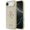 Husa pentru Apple iPhone 17 Air, Guess, Fixed Glitter Big 4G, Aurie