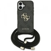 Husa pentru Apple iPhone 17, Guess, 4G CBDY Big Logo with Cord Strap, Neagra