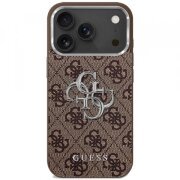 Husa pentru Apple iPhone 17, Guess, Big 4G Logo Classic, Maro Argintie