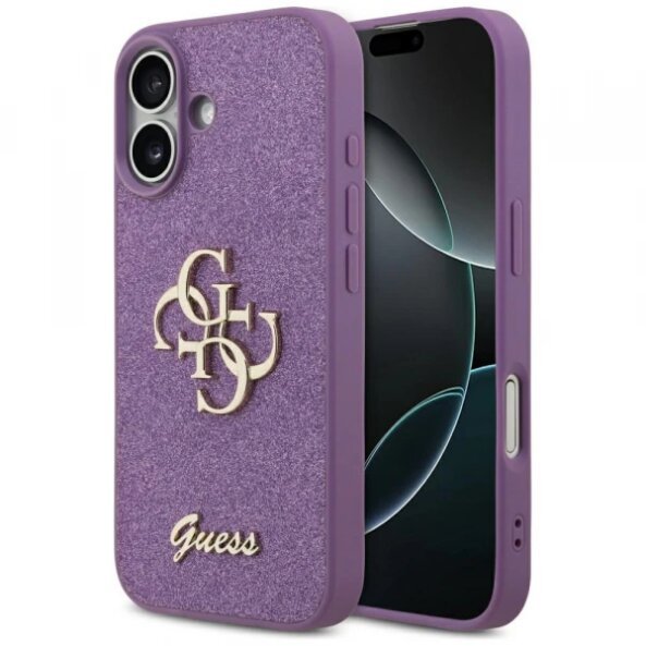 Husa pentru Apple iPhone 17, Guess, Fixed Glitter Big 4G, Mov
