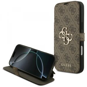 Husa pentru Apple iPhone 17 Pro, Guess, 4G Metal Logo, Maro
