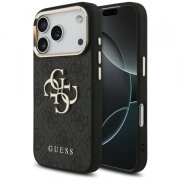 Husa pentru Apple iPhone 17 Pro, Guess, Big 4G Logo Classic, Neagra Aurie