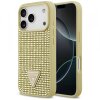 Husa pentru Apple iPhone 17 Pro, Guess, Rhinestone Triangle Logo, Aurie