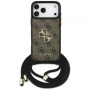 Husa pentru Apple iPhone 17 Pro Max, Guess, 4G CBDY Big Logo with Cord Strap, Maro