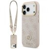 Husa pentru Apple iPhone 17 Pro Max, Guess, 4G Strass Logo and Big Strap, Roz