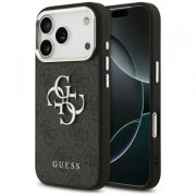 Husa pentru Apple iPhone 17 Pro Max, Guess, Big 4G Logo Classic, Neagra Argintie