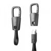 Cablu Date si Incarcare USB-C - USB-C Tech-Protect Ultraboost DNA Keychain, 60W, 0.17m, Gri 