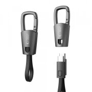 Cablu Date si Incarcare USB-C - USB-C Tech-Protect Ultraboost DNA Keychain, 60W, 0.17m, Gri 