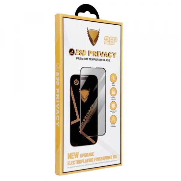 Folie de protectie Ecran Privacy OG Premium pentru Samsung Galaxy S25 FE / A55 5G A556 / A35 5G A356, Sticla Securizata, Full Glue, 6D