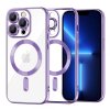 Husa MagSafe pentru Apple iPhone 13 Pro Max, Techsuit, Luxury Crystal, Mov Deschis