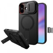 Husa MagSafe pentru Apple iPhone 17, Tech-Protect, Kevlar Aura, Neagra 