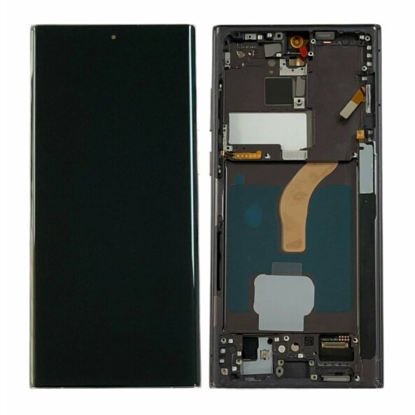 Ecran Compatibil pentru Samsung S908 Galaxy S22 Ultra 5G Phantom Black OLED CU RAMA