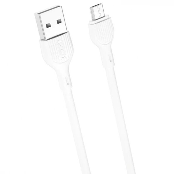 Cablu Date si Incarcare USB-A - microUSB XO Design NB200, 18W, 1m, Alb