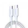Cablu Date si Incarcare USB-C - USB-C UGREEN L501, 60W, 1m, Alb 