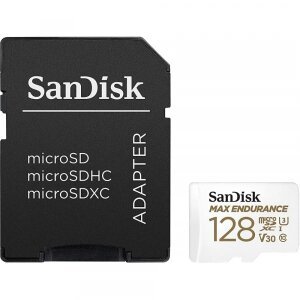Card Memorie microSDXC SanDisk MAX Endurance, 128Gb, Clasa 10 / UHS-1 U3, Cu Adaptor SDSQQVR-128G-GN6IA 
