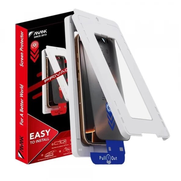 Folie de protectie Ecran Privacy Anank 5X Reinforced Applicator pentru Apple iPhone 17 Air, Sticla Securizata, Full Glue, 2.5D