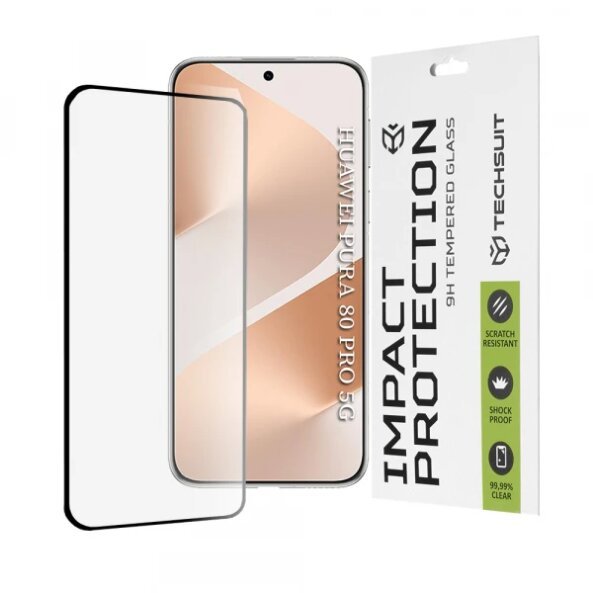 Folie de protectie Ecran Techsuit pentru Huawei Pura 80 Pro, Sticla Securizata, Full Glue, 111D, Neagra