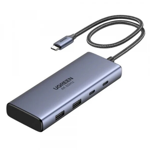 Hub USB-C UGREEN CM498 (45379), 2 x USB-A 3.2 - 3 x USB-C - 2 x HDMI, Gri 