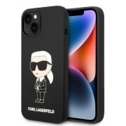Husa MagSafe pentru Apple iPhone 14 Plus, Karl Lagerfeld, Silicone Ikonik Karl, Neagra