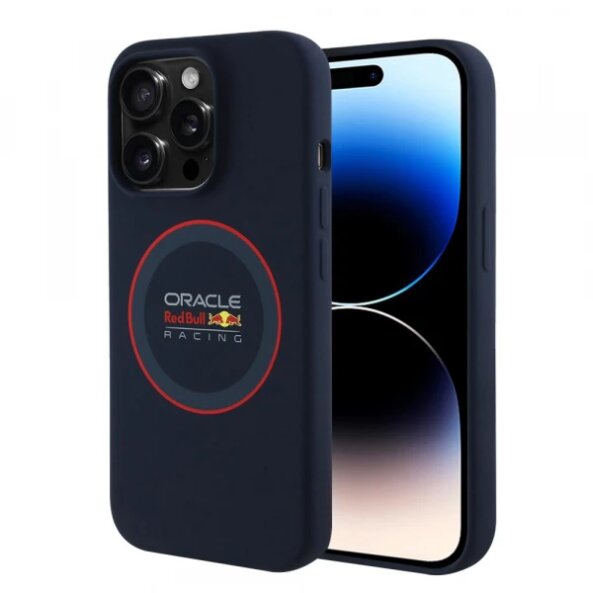 Husa MagSafe pentru Apple iPhone 14 Pro, Red Bull Racing, Red Ring, Bleumarin