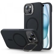 Husa MagSafe pentru Apple iPhone 15 Plus, ESR, Cloud Soft Kickstand, Neagra