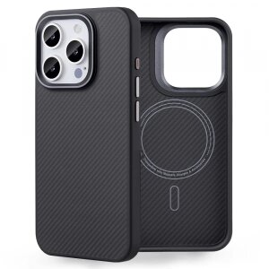 Husa MagSafe pentru Apple iPhone 15 Pro, Edizard, Pro, Neagra
