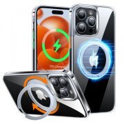 Husa MagSafe pentru Apple iPhone 15 Pro Max, Torras, Ostand Pro, Transparenta