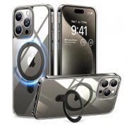 Husa MagSafe pentru Apple iPhone 15 Pro Max, Torras, Ostand, Transparenta