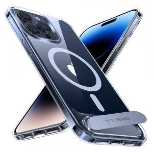 Husa MagSafe pentru Apple iPhone 15 Pro Max, Torras, Pstand, Transparenta