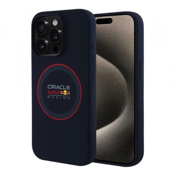 Husa MagSafe pentru Apple iPhone 15 Pro, Red Bull Racing, Red Ring, Bleumarin