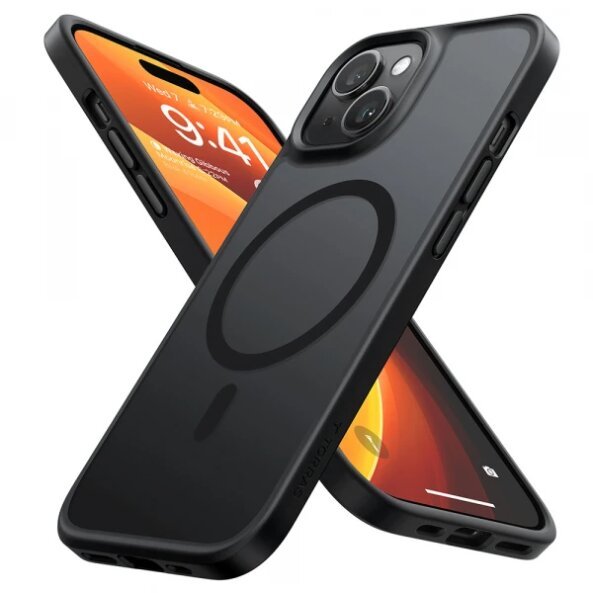 Husa MagSafe pentru Apple iPhone 15, Torras, Guardian, Neagra