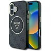 Husa MagSafe pentru Apple iPhone 16, Guess, IML Glitter 4G Circle Triangle, Neagra
