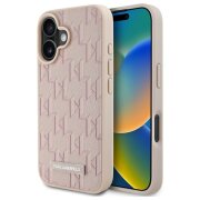 Husa MagSafe pentru Apple iPhone 16, Karl Lagerfeld, Hot Stamp, Roz