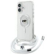 Husa MagSafe pentru Apple iPhone 16, Karl Lagerfeld, IML Crossbody Karl's Head, Transparenta
