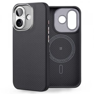 Husa MagSafe pentru Apple iPhone 16 Plus, Edizard, Pro, Neagra